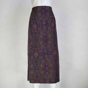 Vintage 90's Briggs Purple Paisley Midi Skirt